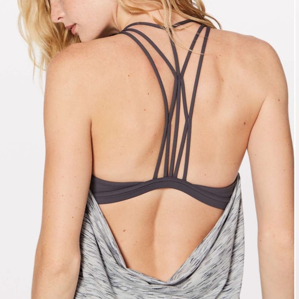 Lululemon Raise the Barre Tank in Tiger Space Dye Black White / Dark Carbon